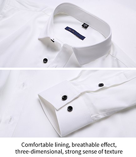 INFLATION Mens Short Sleeve Dress Shirts Slim Fit Bamboo Casual Button Down Shirts for Men