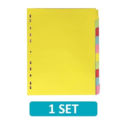 Elba File Dividers A4 10 Part Extra Wide Assorted 1 Sets For Binders And Folder 