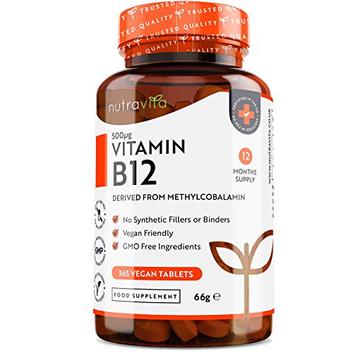 Vitamin B12 Tablets 500mcg 365 Vegan Tablets 1 Year Supply Methylcobalamin B12 Supplement Immune System Brain Zotiel